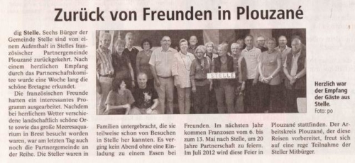 Fahrt nach Plouzané im September 2010 - Winsener Anzeiger